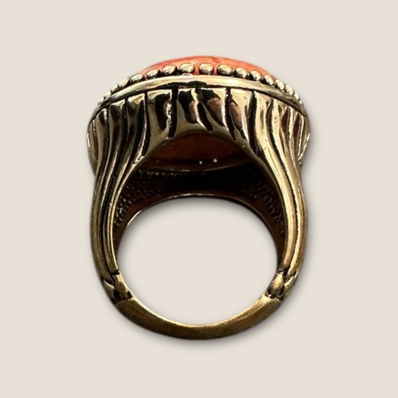 Studio Barse Oval Sponge Coral Ring Size 7 - Picture 4 of 5